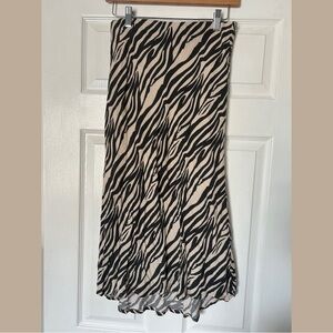 Urban Romantics Women’s Y2k Mid Length Beige & Black Zebra Print Skirt Sz Large